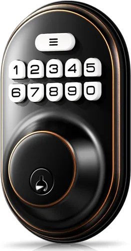 Vista 13 de Veise RZ-A - Cerradura de puerta con teclado electrónico, color negro mate Keyless Entry for Front Door, 20 Codes, Auto Lock, One-time Codes, 365
