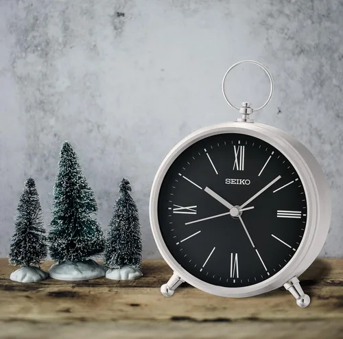 Vista 5 de SEIKO QXE063ALH Reloj de bolsillo estilo dormitorio despertador, negro, 4 pulgadas
