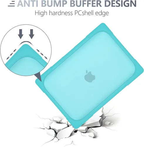 Vista 6 de Batianda Funda resistente para MacBook Air de 15 pulgadas 2026 M5 2025 M4 2024 2023 versión modelo A3448/A3241/A3114/A2941, soporte plegable Azul