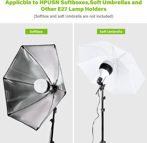Vista 6 de HPUSN Aparato de difusión de luz de bombilla LED de 60W adaptado para su uso en fotografía