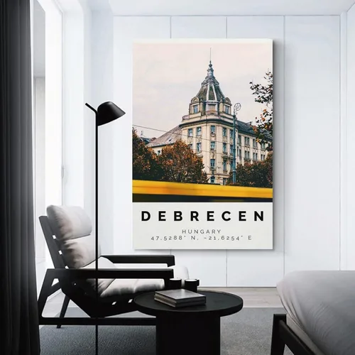 Vista 3 de Póster de Debrecen Impresión Colorida, Arte de Pared de Debrecen, Decoración de Fotos Debrecen, Impresión de Viaje de Debrecen, Póster de Pintura