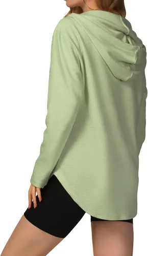 Vista 3 de zuvykic Sudadera con capucha de manga larga con cordón para mujer, tallas S-2XL