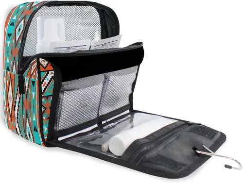 Vista 7 de Neceser colgante con calavera, piña, arco iris, baloncesto, portátil, para viajes, cosméticos, maquillaje, baño, ducha, afeitado, bolsa organizadora