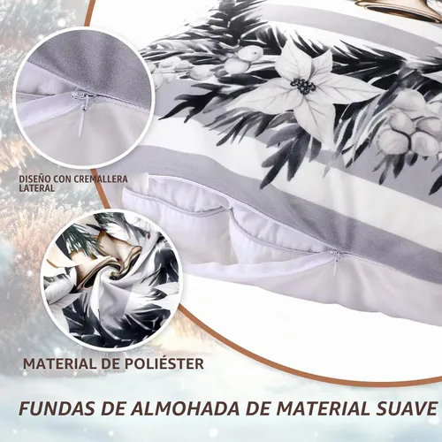 Vista 3 de Peryiter - 9 fundas de almohada de invierno de 18 x 18 pulgadas