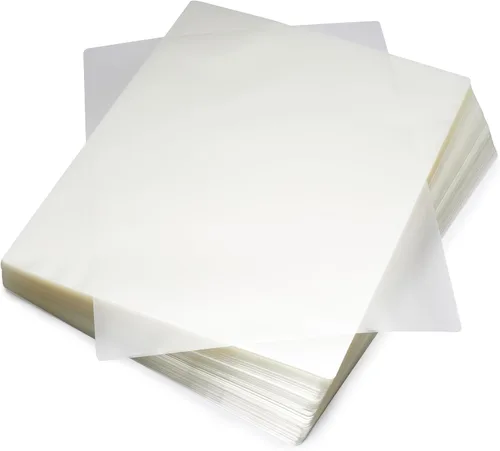 Vista 8 de Amazon Basics Hojas laminadoras de papel de plástico laminado térmico transparente, 9 x 11.5 pulgadas, paquete de 50, 2.8 mil