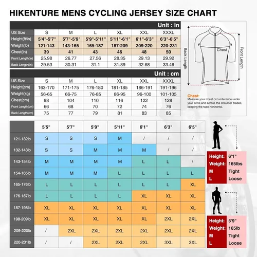 Vista 3 de Mens Cyling Jersey Short Sleeve Bike Shirts with 3 Rear Pockets