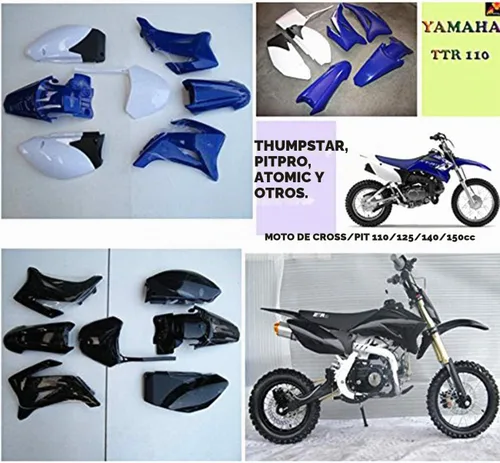 Vista 4 de TDPRO Kit de carenado de guardabarros de plástico para TTR-R110E Pit Dirt Bike (negro)