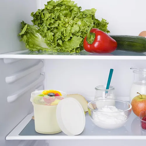 Vista 6 de Peohud Paquete de 20 recipientes de helado, tarros de plástico de 10 onzas para almacenamiento de alimentos con tapas de rosca, recipiente