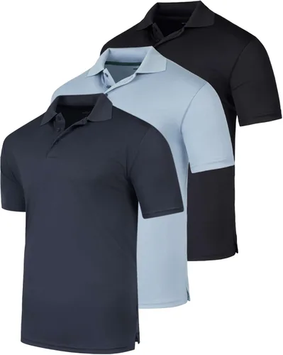 Vista 14 de Real Essentials 3 Pack: Men's Short Sleeve Golf Polo Casual Workout Sports Moisture Wicking Collared Shirt (Big & Tall)