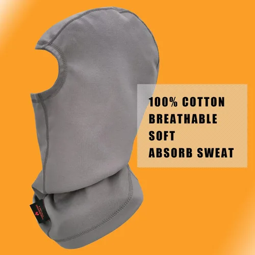 Vista 2 de LANLFY 2PACK FR Pasamontañas de soldadura 100% algodón máscara completa HRC2 protector de cuello arco flash cabeza cubierta