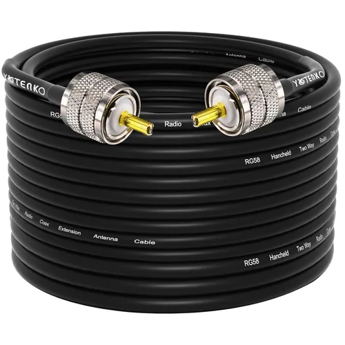 Vista 10 de Cable de puente PL259 de 1 pie - Cable coaxial RG58 de 15 pulgadas corto 50 ohmios coaxial para medidor SWR radio de radioaficionado radio CB