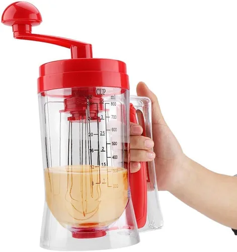 Vista 7 de Dispensador de masa, ABS manual de mano para panqueques magdalenas mezclador de masa dispensador licuadora máquina herramienta para hornear