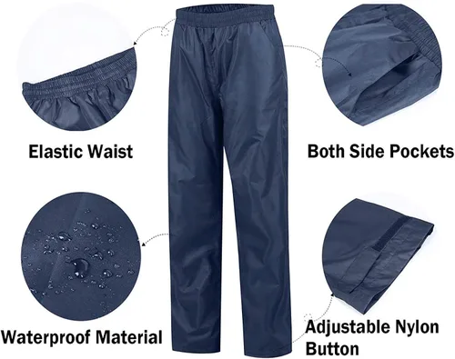 Vista 6 de SWISSWELL Traje de lluvia para hombre, impermeable, ligero, con capucha, para golf, senderismo, viajes, correr