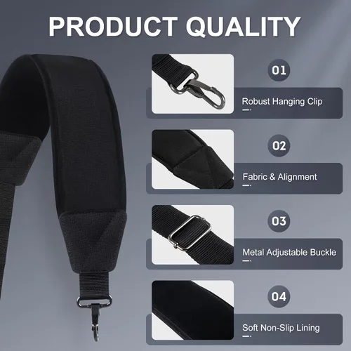 Vista 5 de Correa de hombro para bolsa de golf, correas ajustables acolchadas individuales, reemplazo universal