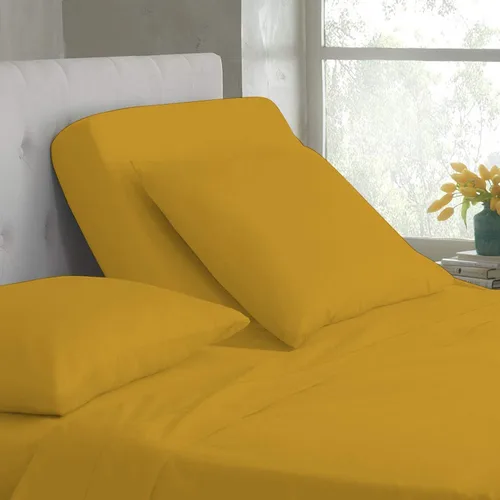 Vista 10 de Base de cama ajustable – Juego de sábanas de cabeza dividida superior tamaño Queen – Sábanas de 100% algodón egipcio sólido color azul aguamarina