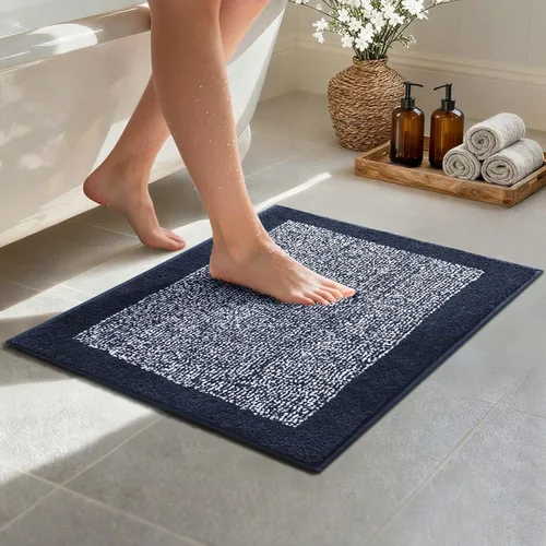 Vista 28 de Alfombras de baño de 17 x 24 pulgadas, antideslizantes, lavables, color gris, para bañera, tapete de baño para baño, tapete suave y absorbente