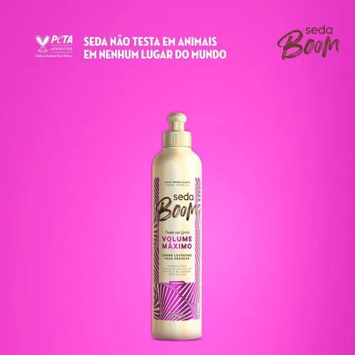 Vista 5 de Seda - Linha Boom - Creme para Pentear Volume Maximo 350 Ml - (Colección Boom - Crema Peinadora Volumen Máximo 11.83 Fl Oz)