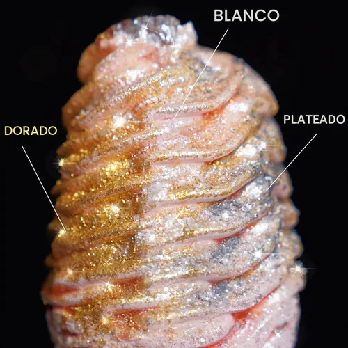 Vista 5 de NiHome Polvo brillante comestible con purpurina para bebidas, postres Metálico