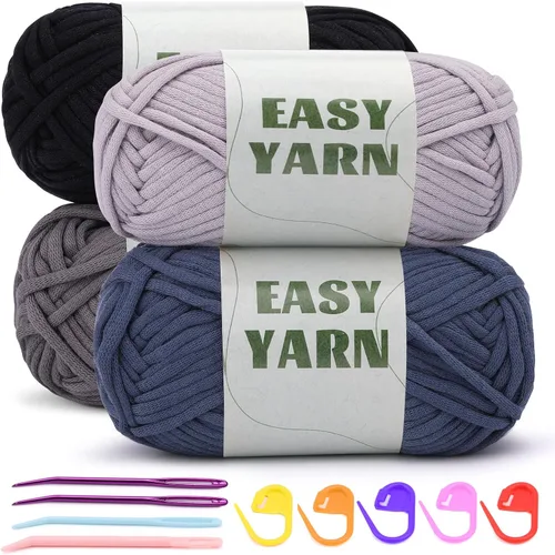Vista 9 de 12x50g (1.43kg) Hilo de Ganchillo, Hilo para Tejer, 12x79.6m Mezcla de Algodón y Nylon Multicolor para Principiantes con Puntos Fáciles de Ver 12