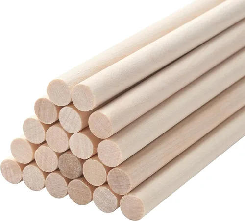 Vista 17 de Varillas de Clavija de Madera Tacos de Madera, 10 Piezas 1/2 x 12 pulgadas Varillas Redondas de Madera para Manualidades, Tacos de Macramé, Palos