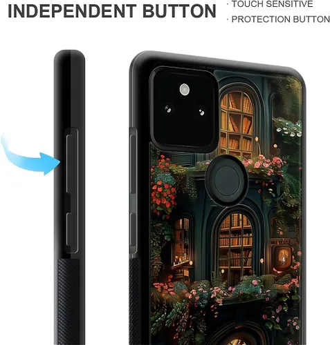 Vista 327 de Compatible con Google Pixel 4A 5G Mobile Case Creative Acrylic Panel trasero Silicona Protección Grip especialmente diseñado para Google Pixel 4A 5G