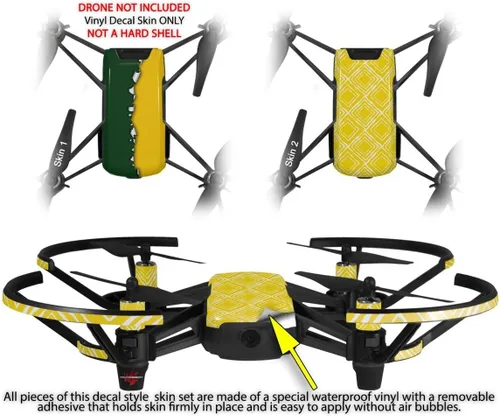 Vista 2 de Skin Wrap 2 Pack para DJI Ryze Tello Drone Ripped colores verde, amarillo Drone No Incluidas