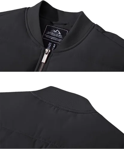 Vista 5 de MAGNIVIT Chaquetas de invierno para hombre, chaqueta bomber para hombre, chaqueta de otoño, chaqueta negra, chaqueta bomber chaquetas ligeras