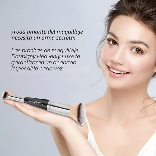 Vista 5 de Daubigny Brochas de maquillaje de doble punta, cepillo corrector perfecto para cualquier aspecto, cepillo de lujo premium redondeado cónico