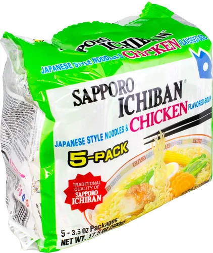 Vista 4 de Sapporo Ichiban Sopa de fideos con sabor a pollo, 17.5 oz