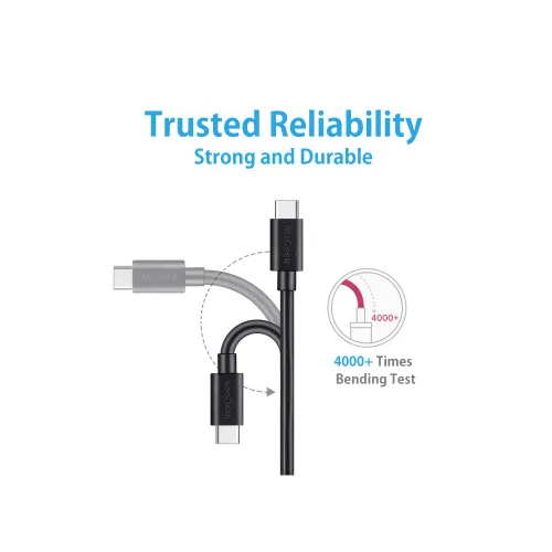 Vista 4 de MaGeek Cable USB C a USB C, [corto de 1 pie, paquete de 5] 60 W PD USB-C cable de carga rápida para iPhone 15, iPad, MacBook Pro, Samsung Galaxy