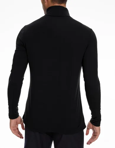 Vista 2 de Camisetas de manga larga para hombre, cuello alto, ajustadas, ligeras, básicas, clásicas, sin botones
