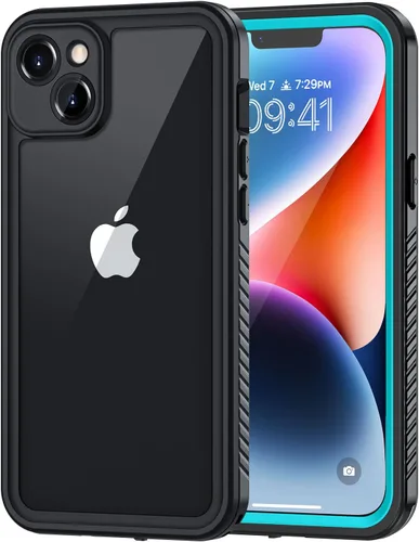 Vista 8 de Lanhiem Funda para iPhone 14, impermeable IP68 a prueba de polvo con protector de pantalla integrado, resistente a prueba de golpes de cuerpo Negro