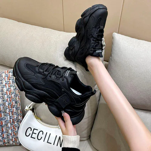 Vista 3 de Zapatos deportivos de plataforma para mujer con cordones