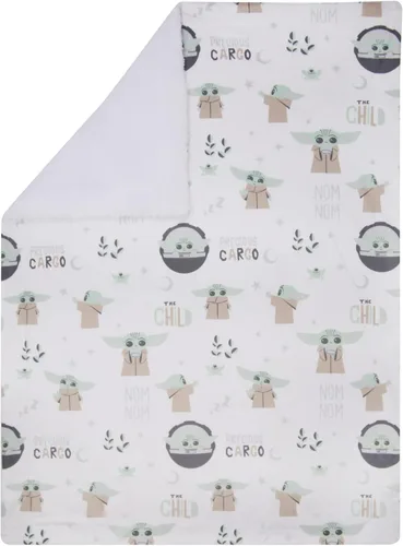 Vista 2 de Lambs & Ivy Star Wars The Child/Baby Yoda/Grogu White Minky/Manta de forro polar para bebé