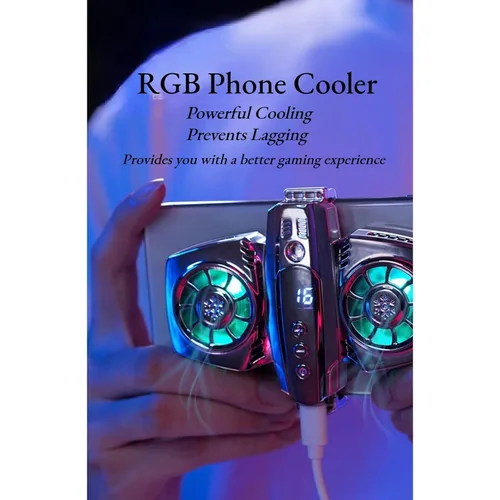 Vista 3 de Dual Core Semiconductor Cooling Fan, Low Noise Mobile Phonefor Games Live Streaming with Powerful Wind Supply