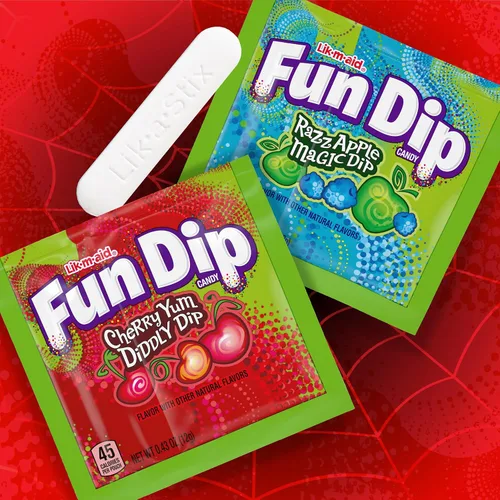 Vista 4 de Fun Dip Caramelo, Halloween Trick or Treat Razz Apple Magic Dip & Cherry Yum Diddly Dip bolsas de dulces, 44