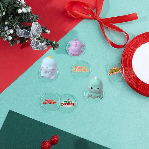 Vista 9 de FINGERINSPIRE 100 piezas de lámina de acrílico circular transparente de 1 pulgada, bases circulares en miniatura en blanco, disco de acrílico mini