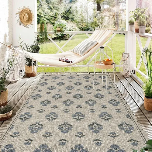 Vista 18 de ORTIGIA Alfombra festoneada de yute fácil de 3 x 5 pulgadas, color negro