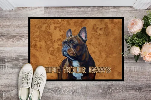 Vista 2 de Caroline's Treasures LH9455MAT - Felpudo de bulldog francés Wipe Your Paws de 18 x 27 pulgadas, tapete para puerta delantera, interior y exterior
