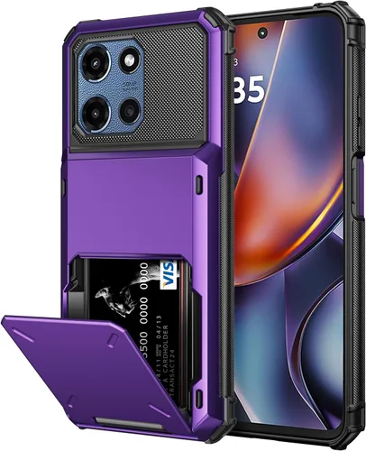 Vista 17 de Vofolen Funda tipo cartera para Moto G Play 2025 con tarjetero de doble capa, resistente, a prueba de golpes, protección contra caídas, tapa oculta