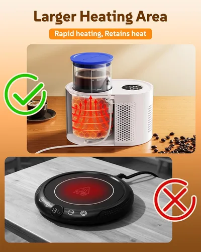 Vista 3 de Calentador de taza de café, mini refrigerador para enfriador de vino, calentador de tazas 3 en 1 para escritorio