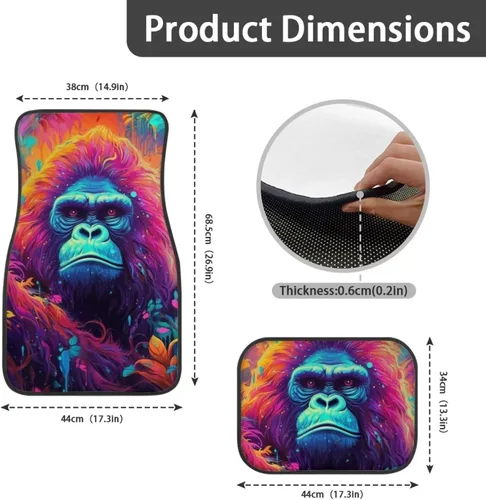 Vista 6 de Juego de 4 alfombrillas estéticas para automóvil, diseño moderno y fresco, para todo tipo de clima, para camión, SUV, minivanes, para hombre y mujer