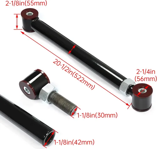 Vista 2 de Kojem Brazos de control inferiores superiores delanteros de 0 a 6 pulgadas, ajustables, compatibles con Dodge Ram 1500 2500 3500 4x4 1994-2009, 4