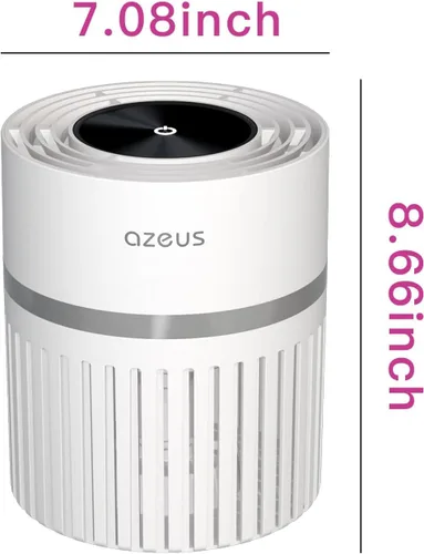 Vista 7 de AZEUS Purificador de aire para el hogar, el filtro HEPA captura el 99.97% de polvo y humo, sistema de filtración de 3 etapas, ayuda a promover un