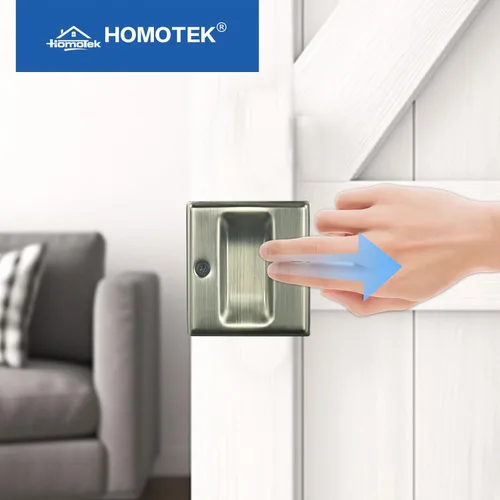 Vista 6 de HOMOTEK Tirador de puerta de bolsillo de privacidad sin placa de interruptor. Reemplaza los accesorios deslizantes de pasaje viejos o dañados sin