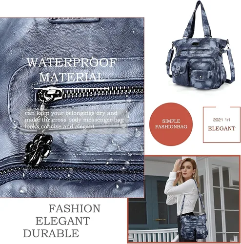 Vista 5 de Angel Kiss Monederos y bolso de mano para mujer, bolso de hombro de piel sintética suave para mujer, bolso de mano con asa superior