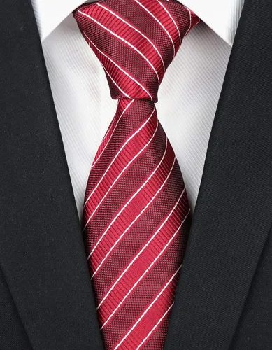Vista 62 de Secdtie Corbata clásica de seda tejida jacquard a rayas para hombre