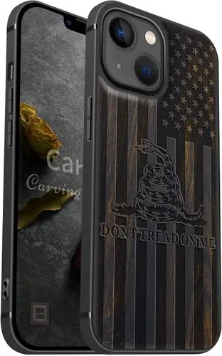 Vista 16 de Carveit Funda magnética de madera para iPhone 13 [madera natural y TPU suave] Funda protectora de madera única a prueba de golpes compatible