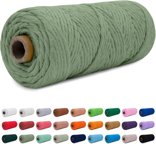 Vista 42 de CAMAL Cordón de macramé de 0.157 in x 109 yardas (328.1 ft), cuerda de algodón de color para tejer, manualidades, colgar en la pared, proyectos