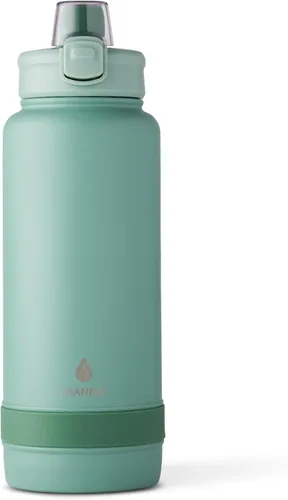 Vista 11 de Manna Botella de acero inoxidable con tapa de bloqueo a presión y boquilla para sorber - 16 onzas - Blazer Powder Coat